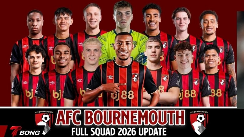 Đội hình đầy đủ mùa giải hiện tại của Bournemouth